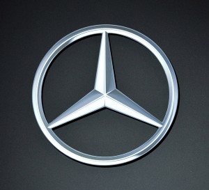 The logo for Mercedes-Benz is displayed at the Chicago Auto Show at McCormick Place in Chicago on February 9, 2011. UPI/Brian Kersey